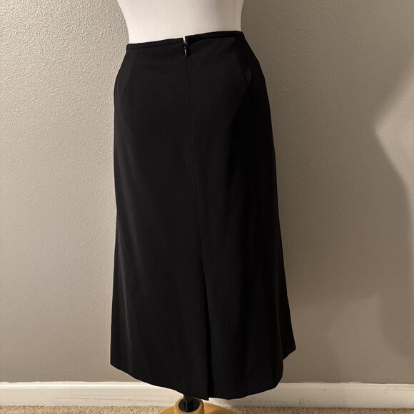 Kasper Skirt 18 Black Lined Smooth Polyester Classic Career Suit Coordinate - Picture 7 of 11